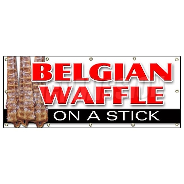 BELGIAN WAFFLE ON A STICK BANNER SIGN lolly dough sweets fudge puppies